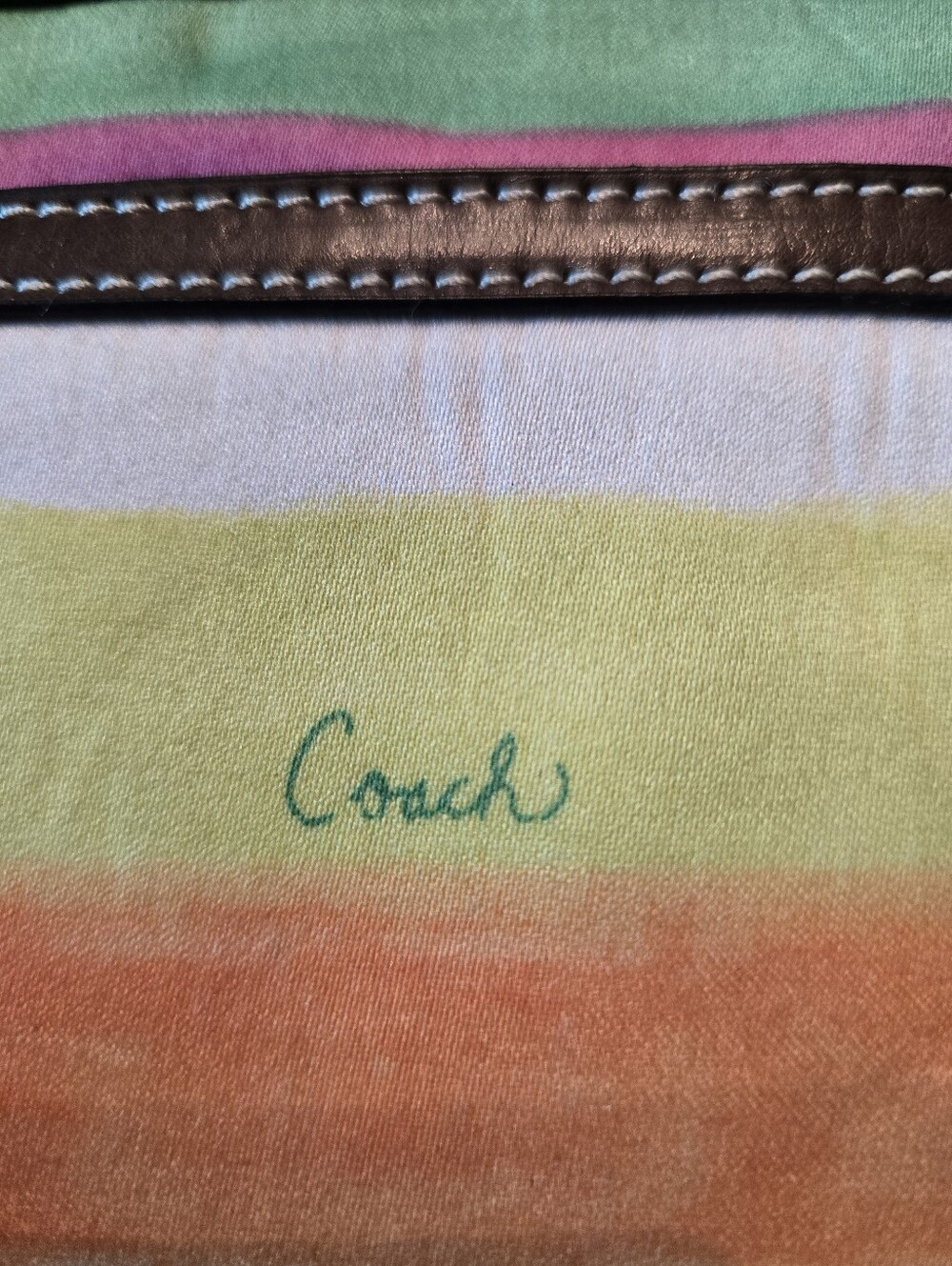 NWOT Vintage Coach Hampton Watercolor Stripe Crossbody Swingpack - Picture 4 of 10
